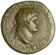 Sestertius - Nero ANNONA AVGVSTI CERES S C; Annona and Ceres obverse image
