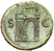 Sestertius - Nero S C; Mars, Pax, and Victory, Rome, 62-68 reverse image