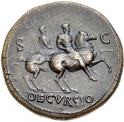 Sestertius - Nero DECVRSIO S C, Rome, 62-68 reverse image