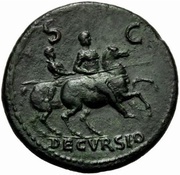 Sestertius - Nero DECVRSIO S C, Rome, 62-68 reverse image