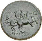 Sestertius - Nero DECVRSIO S C, Rome, 62-68 reverse image