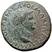 Sestertius - Nero PACE P R TERRA MARIQ PARTA IANVM CLVSIT S C obverse image