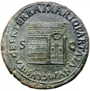 Sestertius - Nero PACE P R TERRA MARIQ PARTA IANVM CLVSIT S C, Rome, 62-68 reverse image