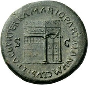 Sestertius - Nero PACE P R TERRA MARIQ PARTA IANVM CLVSIT S C, Rome, 62-68 reverse image