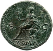 Sestertius - Nero ROMA S C; Roma and Victory, Rome, 62-68 reverse image