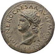 Sestertius - Nero ROMA S C; Roma and Victory obverse image
