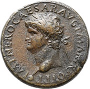 Sestertius - Nero ROMA S C; Roma and Victory obverse image