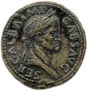 Sestertius - Galba ROMA S C; Roma obverse image