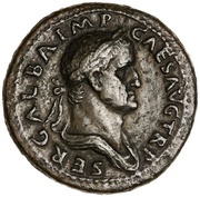 Sestertius - Galba ROMA S C; Roma obverse image