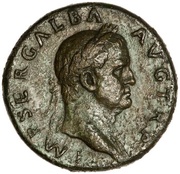 Sestertius - Galba ROMA S C; Roma obverse image