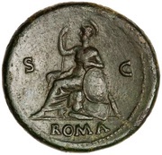 Sestertius - Galba ROMA S C; Roma, Rome, 68-69 reverse image