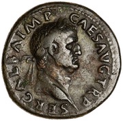 Sestertius - Galba ROMA S C; Roma obverse image