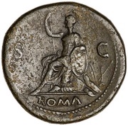 Sestertius - Galba ROMA S C; Roma, Rome, 68-69 reverse image