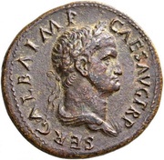 Sestertius - Galba ROMA S C; Roma obverse image