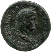 Sestertius - Galba ROMA S C; Roma and Victory obverse image