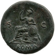 Sestertius - Galba ROMA S C; Roma and Victory, Rome, 68-69 reverse image
