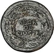 Sestertius - Galba S P Q R O B CIV SER, Rome, 68-69 reverse image