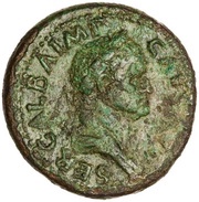 Sestertius - Galba S P Q R O B CIV SER obverse image