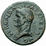 Sestertius - Galba S P Q R O B CIV SER obverse image