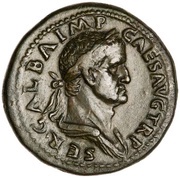 Sestertius - Galba S P Q R O B CIV SER obverse image