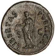 Sestertius - Galba LIBERTAS PVBLICA S C; Libertas, Rome, 68-69 reverse image