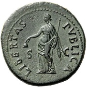 Sestertius - Galba LIBERTAS PVBLICA S C; Libertas, Rome, 68-69 reverse image