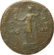 Sestertius - Galba ROMA S C; Roma and Victory, Rome, 68-69 reverse image
