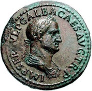 Sestertius - Galba S P Q R O B CIV SER obverse image