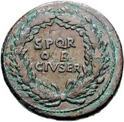 Sestertius - Galba S P Q R O B CIV SER, Rome, 68-69 reverse image
