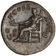 Sestertius - Galba CONCORD AVG S C; Concordia, Rome, 68-69 reverse image