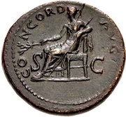 Sestertius - Galba CONCORD AVG S C; Concordia, Rome, 68-69 reverse image