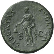 Sestertius - Galba LIBERTAS PVBLICA S C; Libertas, Rome, 68-69 reverse image