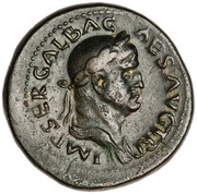 Sestertius - Galba ROMA S C; Roma and Victory obverse image