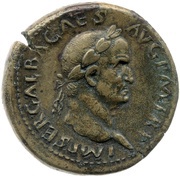 Sestertius - Galba ROMA S C; Roma and Victory obverse image