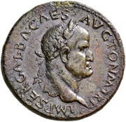 Sestertius - Galba ROMA S C; Roma and Victory obverse image