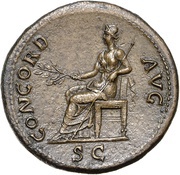 Sestertius - Galba CONCORD AVG S C; Concordia, Rome, 68-69 reverse image