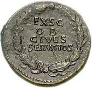 Sestertius - Galba EX S C OB CIVES SERVATOS, Rome, 68-69 reverse image