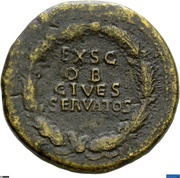 Sestertius - Galba EX S C OB CIVES SERVATOS, Rome, 68-69 reverse image