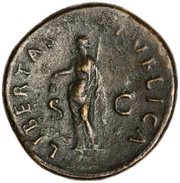 Sestertius - Galba LIBERTAS PVBLICA S C; Libertas, Rome, 68-69 reverse image