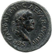 Sestertius - Galba ROMA S C; Roma and Victory obverse image