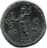 Sestertius - Galba ROMA S C; Roma and Victory, Rome, 68-69 reverse image