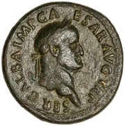Sestertius - Galba ROMA S C; Roma and Victory obverse image