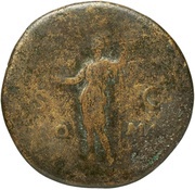 Sestertius - Galba ROMA S C; Roma and Victory, Rome, 68-69 reverse image