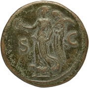 Sestertius - Galba S C; Victory, Rome, 68-69 reverse image