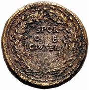 Sestertius - Galba S P Q R O B CIV SER, Rome, 68-69 reverse image