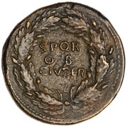 Sestertius - Galba S P Q R O B CIV SER, Rome, 68-69 reverse image