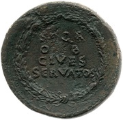 Sestertius - Galba S P Q R OB CIVES SERVATOS, Rome, 68-69 reverse image