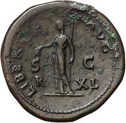 Sestertius - Galba LIBERT AVG S C R XL; Libertas, Rome, 68-69 reverse image