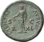 Sestertius - Galba LIBERTAS AVGVST S C R XL; Libertas, Rome, 68-69 reverse image