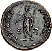Sestertius - Galba LIBERTAS AVGVSTA S C; Libertas, Rome, 68-69 reverse image